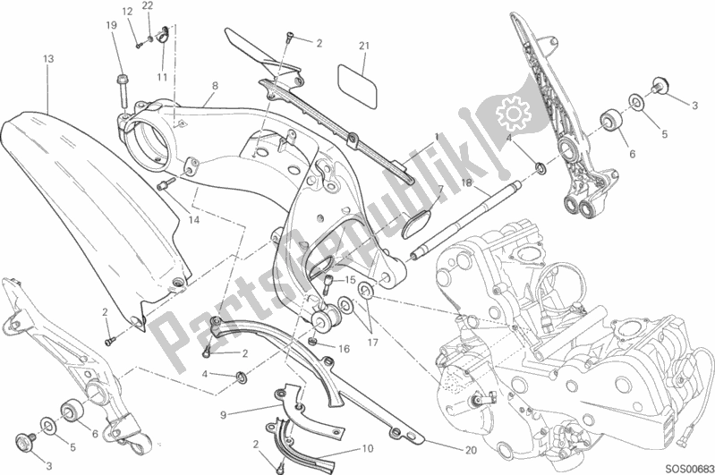 All parts for the 28a - Forcellone Posteriore of the Ducati Hypermotard Hyperstrada 939 2016